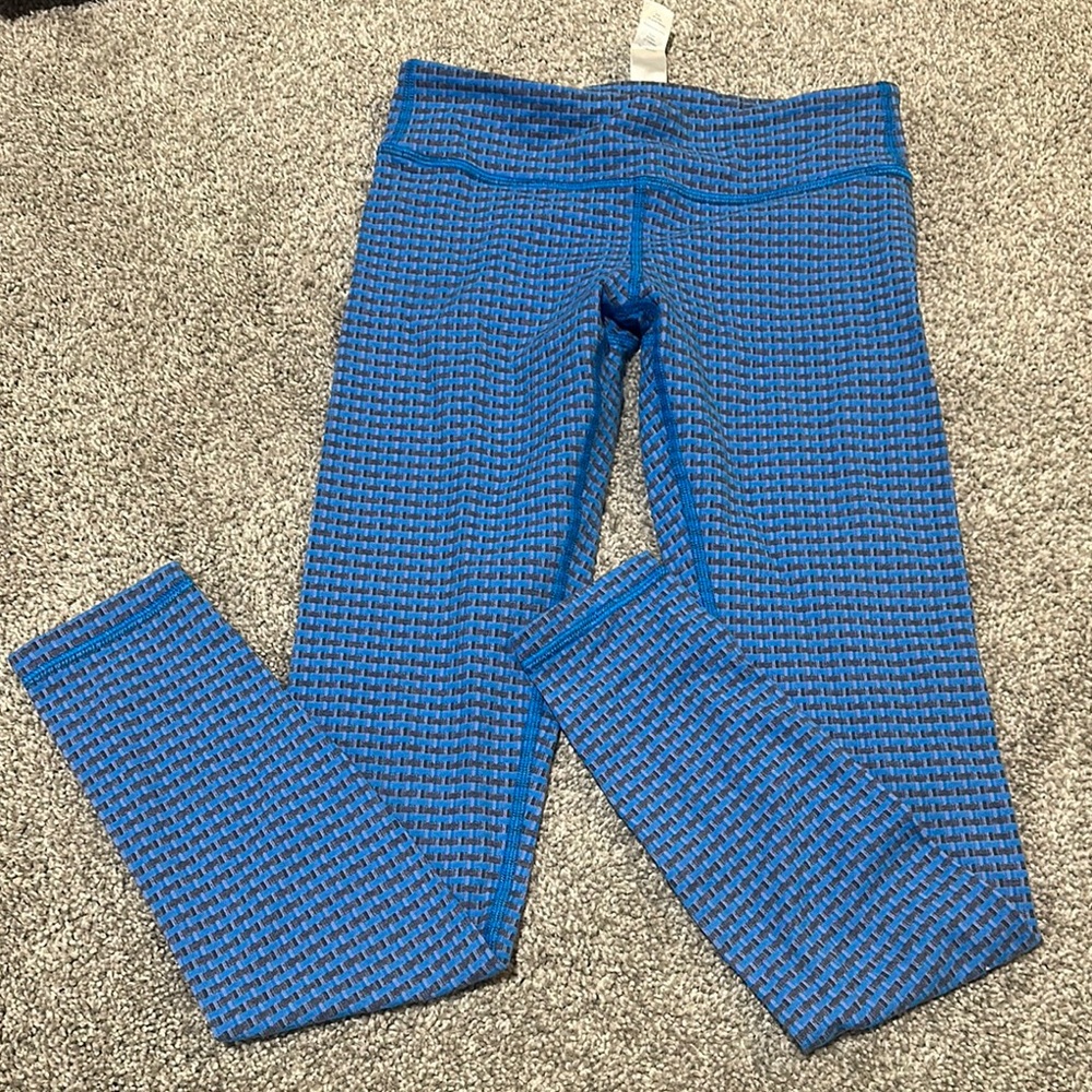 Ivivva by Lululemon Girls blue patterned‎ leggings size 10